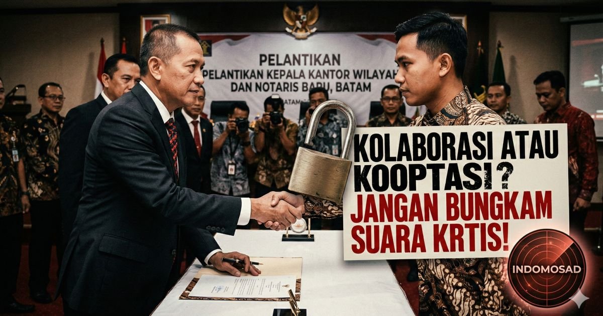 Evidence: MISI PENJINAKAN PERS? KEMENKUMHAM KEPRI GANDENG MEDIA: KETERBUKAAN INFORMASI ATAU UPAYA "MEMBUNGKAM" KRITIK DENGAN KOLABORASI? RADAR INDOMOSAD: PERS BUKAN CORONG HUMAS BIROKRASI!