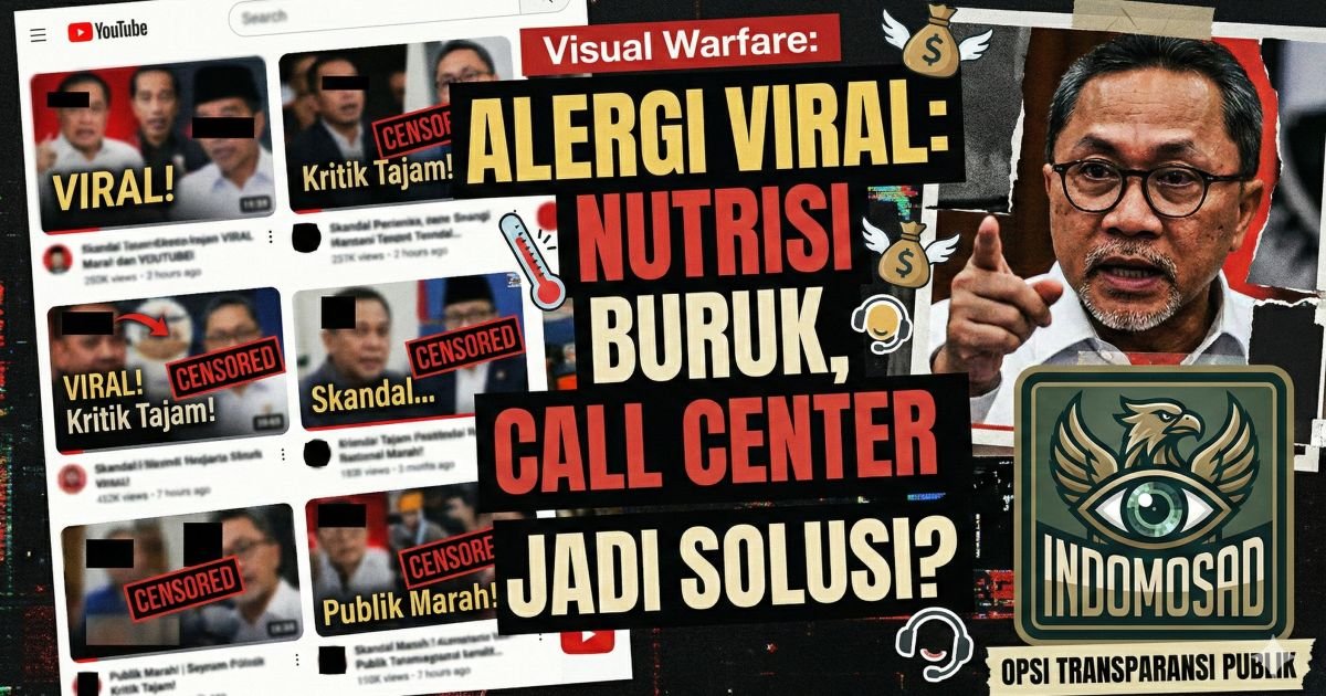 Evidence: MBG BERMASALAH, PEMERINTAH ALERGI YOUTUBE! MENKO ZULHAS GERAH KRITIK RAKYAT VORAL, BGN KLAIM SERANGAN HOAKS: MAKANAN BURUK TINGGAL KOMPLAIN ATAU SENGAJA DITUTUPI?