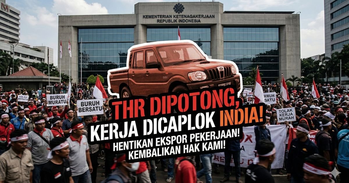 Evidence: DARURAT NASIB BURUH! GERUDUK KEMNAKER SAAT RAMADAN: THR DIKEBIRI PAJAK, LAPANGAN KERJA DIBUNUH IMPOR MOBIL INDIA—MASIH ADAKAH NURANI UNTUK PEKERJA LOKAL?