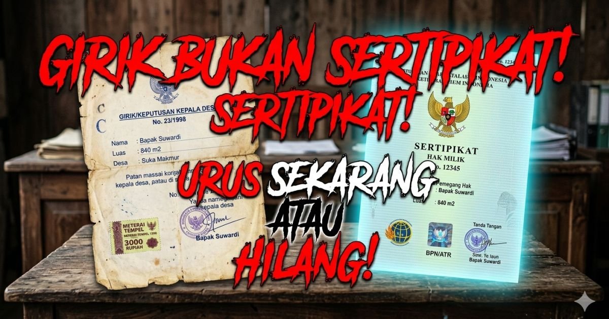 Evidence: AWAS SURAT GIRIK "TIDAK SAKTI" LAGI! KEMENTERIAN ATR/BPN TEGASKAN SERTIPIKAT ADALAH HARGA MATI—JANGAN SAMPAI TANAH ANDA DICAPLOK MAFIA KARENA MALAS URUS LEGALITAS!