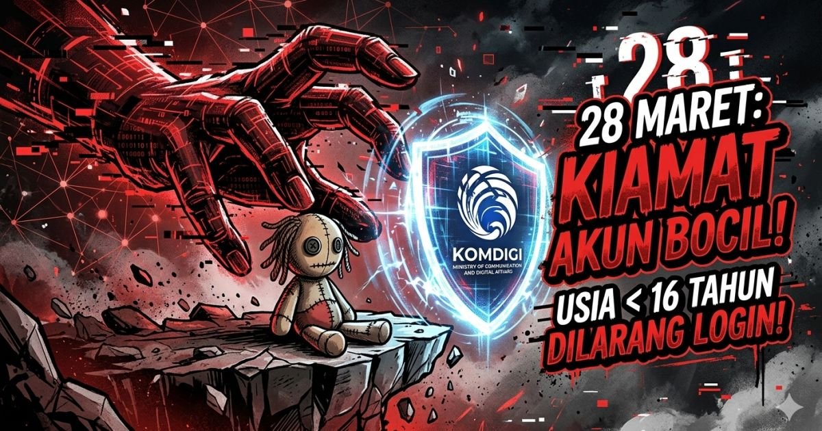 Evidence: KIAMAT AKUN DIGITAL ANAK DI BAWAH 16 TAHUN! PERMEN NO. 9 TAHUN 2026 RESMI TERBIT: YOUTUBE HINGGA ROBLOX DILARANG UNTUK BOCIL—RADAR INDOMOSAD: NEGARA REBUT KEMBALI MASA KECIL DARI CENGKERAMAN ALGORITMA PREDATOR!