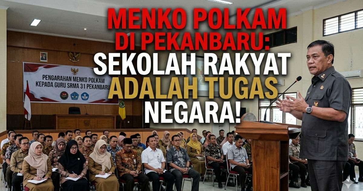 Evidence: PEKANBARU SIAGA PENDIDIKAN! MENKO POLKAM DJAMARI CHANIAGO SIDAK SEKOLAH RAKYAT: GURU ADALAH PEMEGANG TUGAS NEGARA—RADAR INDOMOSAD: KAWAL HAK ANAK MISKIN, JANGAN ADA PROGRAM YANG "SALAH ALAMAT"!