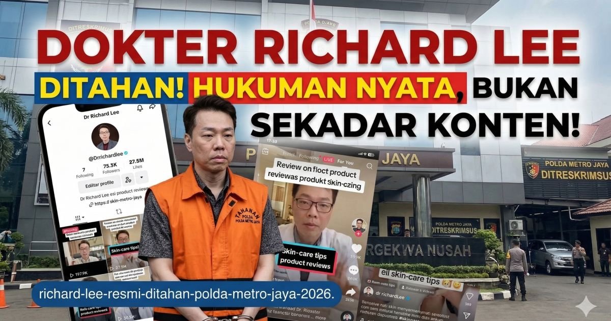 Evidence: TAMATNYA DRAMA DOKTER RICHARD LEE! RESMI DITAHAN POLDA METRO JAYA: LIVE TIKTOK SAAT MANGKIR JADI BUKTI "PEMBANGKANG" HUKUM—RADAR INDOMOSAD: HUKUM BUKAN UNTUK KONTEN, JANGAN MAIN-MAIN DENGAN PENYIDIK!