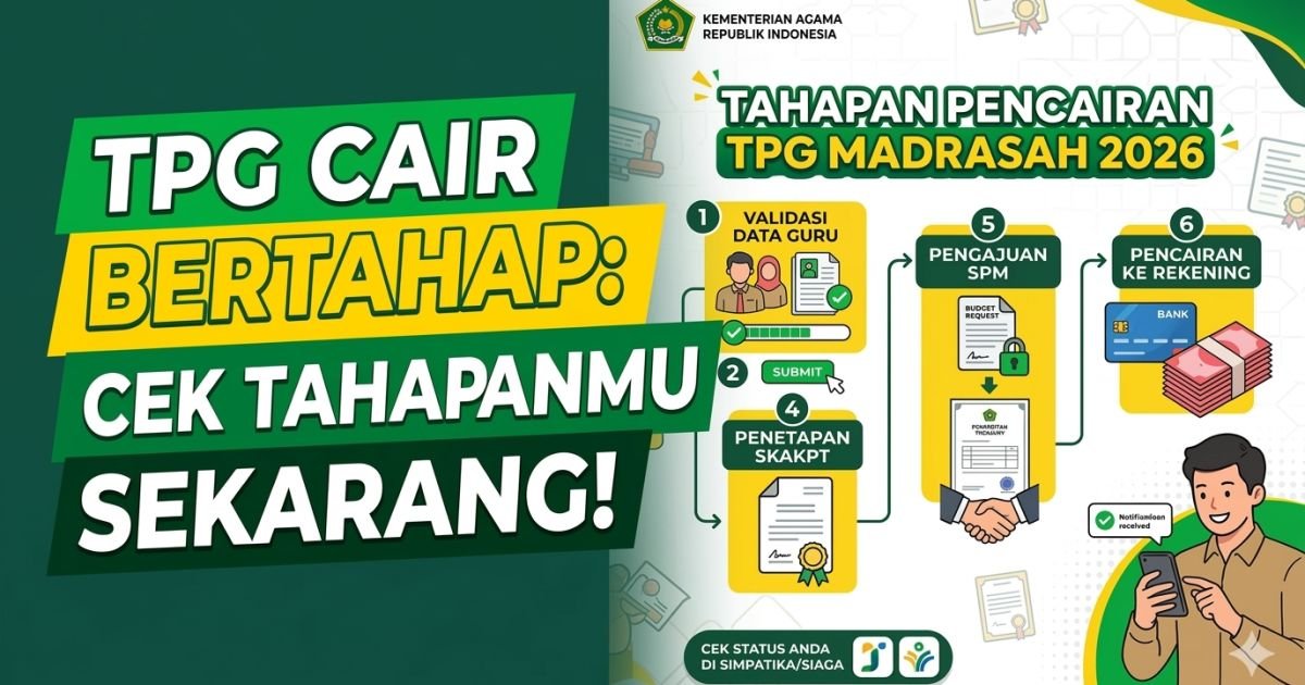 Evidence: KABAR GEMBIRA! TPG MADRASAH 2026 MULAI CAIR BERTAHAP: RADAR INDOMOSAD: SKAKPT TERBIT DALAM 4 TAHAP, GURU LULUSAN PPG 2025 JANGAN SAMPAI TERLEWATKAN!