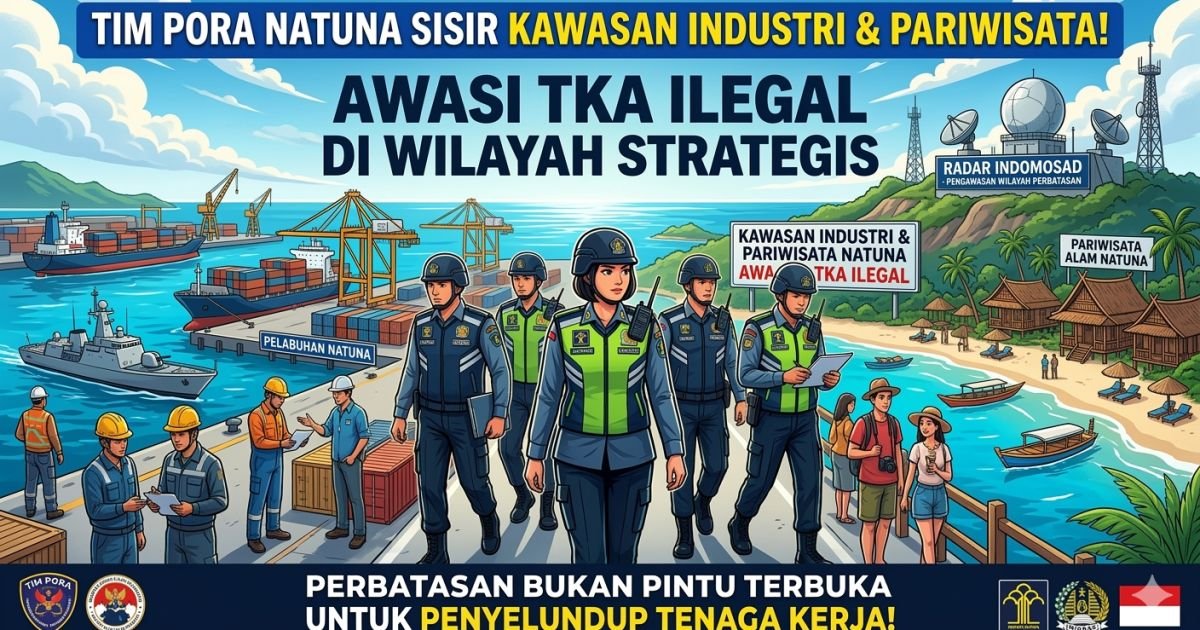 Evidence: TIM PORA NATUNA SISIR KAWASAN INDUSTRI & PARIWISATA! AWASI TKA ILEGAL DI WILAYAH STRATEGIS: RADAR INDOMOSAD: PERBATASAN BUKAN PINTU TERBUKA UNTUK PENYELUNDUP TENAGA KERJA!