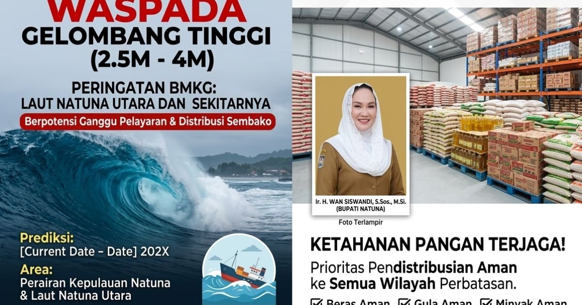 Evidence: WASPADA GELOMBANG TINGGI! STOK SEMBAKO NATUNA DIPERTEBAL JELANG LEBARAN: RADAR INDOMOSAD: JANGAN BIARKAN CUACA EKSTREM CEKIK PASOKAN PANGAN RAKYAT PERBATASAN!