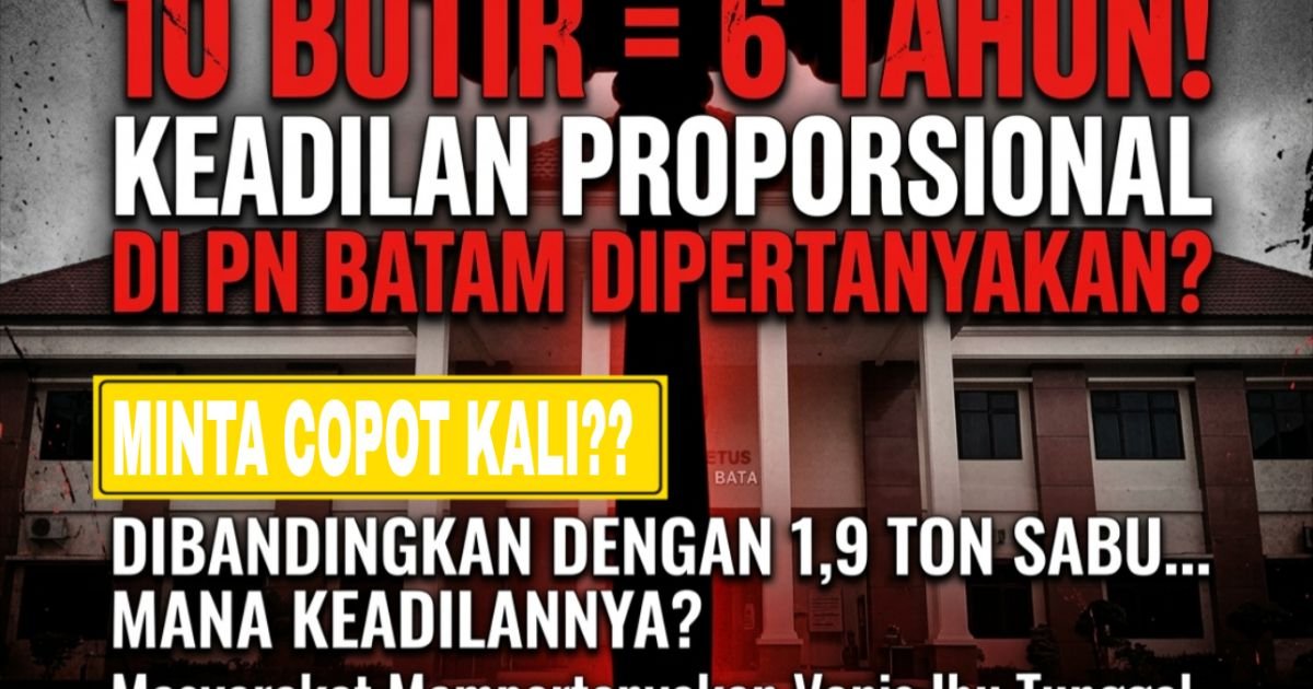 Evidence: 10 BUTIR EKSTASI, 6 TAHUN PENJARA! VONIS PN BATAM TERHADAP AMIROH SINTAWATI PICU DEBAT PUBLIK: RADAR INDOMOSAD: DENDA RP1 MILIAR MEMAYUNGI NASIB TERDAKWA, DIMANA BATAS PROPORSI KEADILAN?