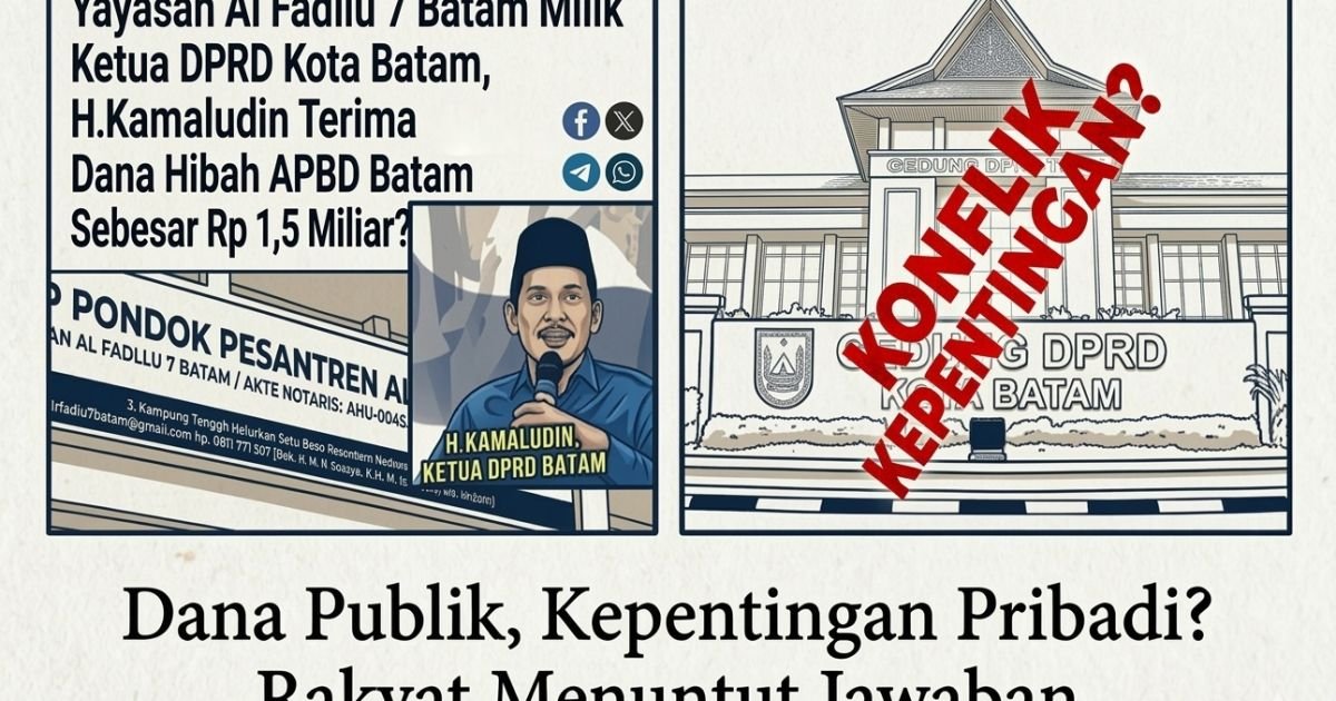 Evidence: DANA HIBAH RP 1,5 MILIAR KE YAYASAN KETUA DPRD BATAM? RADAR INDOMOSAD: ANTARA KEPENTINGAN SOSIAL DAN DINASTI ANGGARAN—TRANSPARANSI APBD 2026 DIPERTANYAKAN!