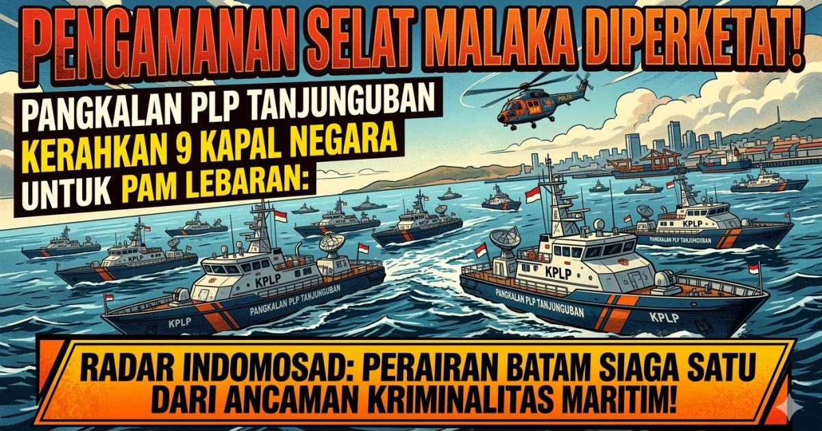 Evidence: PENGAMANAN SELAT MALAKA DIPERKETAT! PANGKALAN PLP TANJUNGUBAN KERAHKAN 9 KAPAL NEGARA UNTUK PAM LEBARAN: RADAR INDOMOSAD: PERAIRAN BATAM SIAGA SATU DARI ANCAMAN KRIMINALITAS MARITIM!