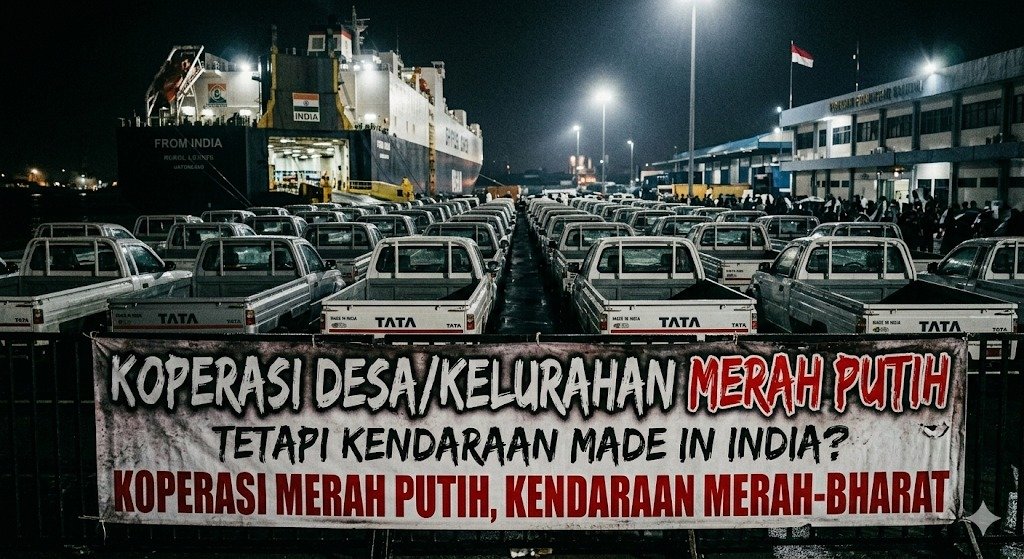 Evidence: [SKANDAL OTOMOTIF] AGRINAS IMPOR 105 RIBU PIKAP INDIA, INDUSTRI LOKAL MATI SURI? DALIH HEMAT Rp 43 T JADI JALAN MULUS MAFIA IMPOR!
