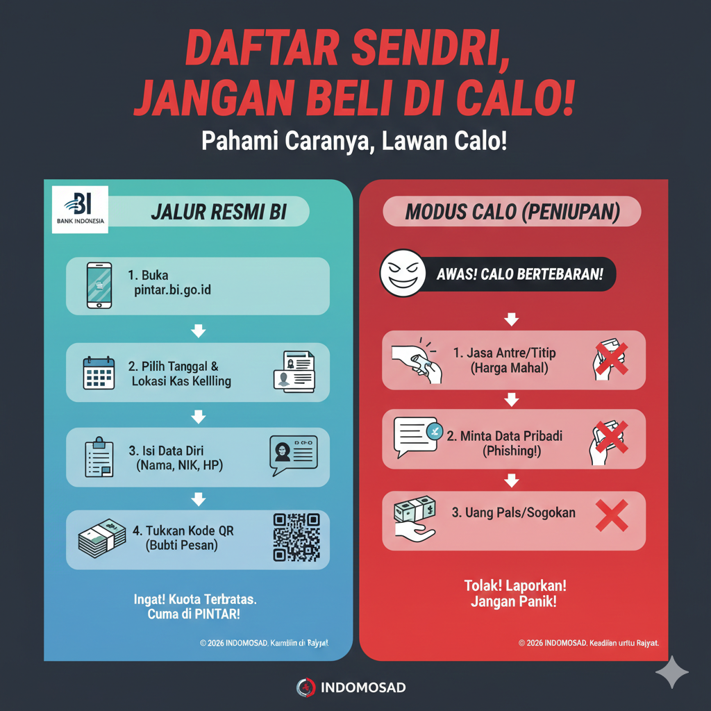 Evidence: "KUOTA DITAMBAH! BI Buka Jalur Penukaran Uang Baru Tahap II, Cegah Calo Merajalela di Hari Raya!"