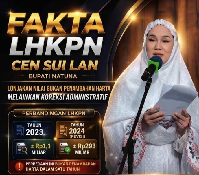 Evidence: RADAR TRANSPARANSI: LONJAKAN LHKPN BUPATI NATUNA CEN SUI LAN MURNI KOREKSI ADMINISTRATIF DAN VERIFIKASI KPK