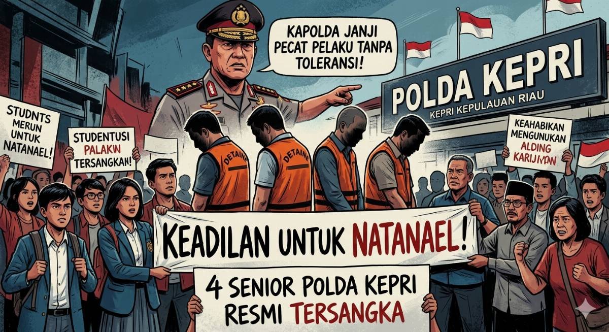 Evidence: KEADILAN UNTUK NATANAEL: 4 SENIOR POLDA KEPRI RESMI TERSANGKA, KAPOLDA JANJI PECAT PELAKU TANPA TOLERANSI!