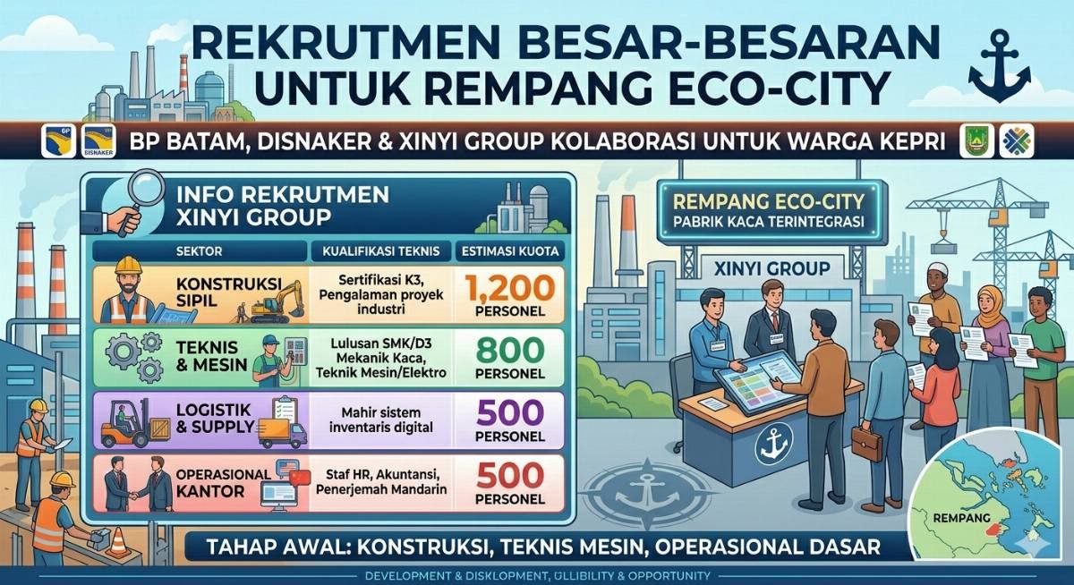 Evidence: RAKSASA XINYI BUKA GERBANG: TARGET 3.000 TENAGA KERJA LOKAL, INI POSISI YANG DIBUTUHKAN!