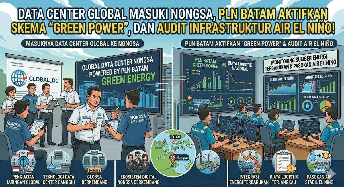 Evidence: DATA CENTER GLOBAL MASUKI NONGSA, PLN BATAM AKTIFKAN SKEMA "GREEN POWER", DAN AUDIT INFRASTRUKTUR AIR EL NIÑO!
