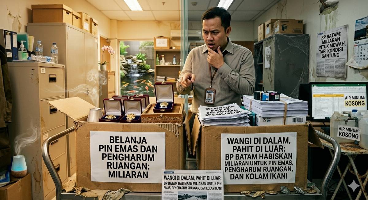 Evidence: WANGI DI DALAM, PAHIT DI LUAR: BP BATAM HABISKAN MILIARAN UNTUK PIN EMAS, PENGHARUM RUANGAN, DAN KOLAM IKAN!