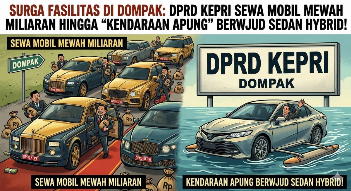 Evidence: SURGA FASILITAS DI DOMPAK: DPRD KEPRI SEWA MOBIL MEWAH MILIARAN HINGGA "KENDARAAN APUNG" BERWUJUD SEDAN HYBRID!