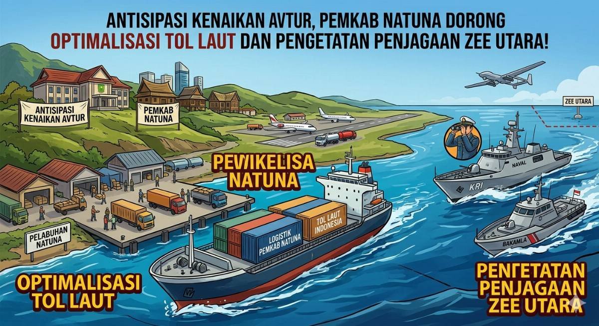 Evidence: ANTISIPASI KENAIKAN AVTUR, PEMKAB NATUNA DORONG OPTIMALISASI TOL LAUT DAN PENGETATAN PENJAGAAN ZEE UTARA!
