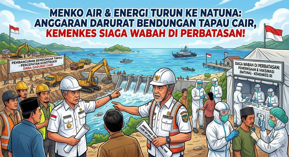 Evidence: MENKO AIR & ENERGI TURUN KE NATUNA: ANGGARAN DARURAT BENDUNGAN TAPAU CAIR, KEMENKES SIAGA WABAH DI PERBATASAN!
