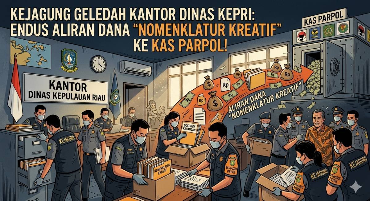 Evidence: KEJAGUNG GELEDAH KANTOR DINAS KEPRI: ENDUS ALIRAN DANA 'NOMENKLATUR KREATIF' KE KAS PARPOL!