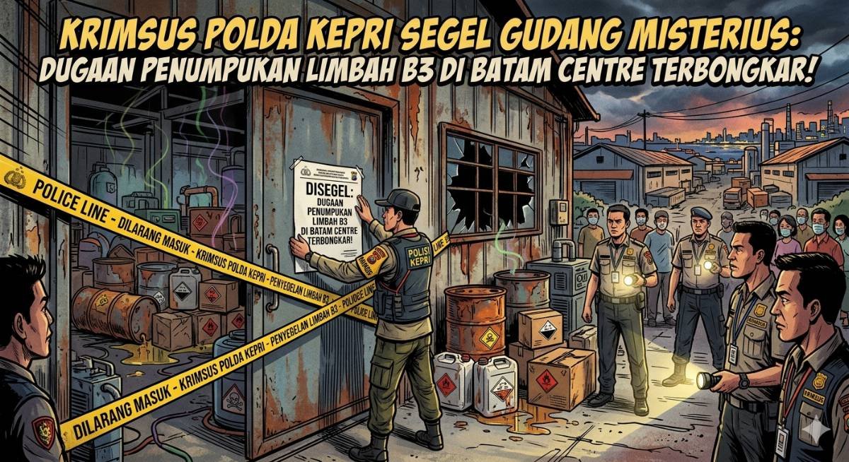 Evidence: KRIMSUS POLDA KEPRI SEGEL GUDANG MISTERIUS: DUGAAN PENUMPUKAN LIMBAH B3 DI BATAM CENTRE TERBONGKAR!