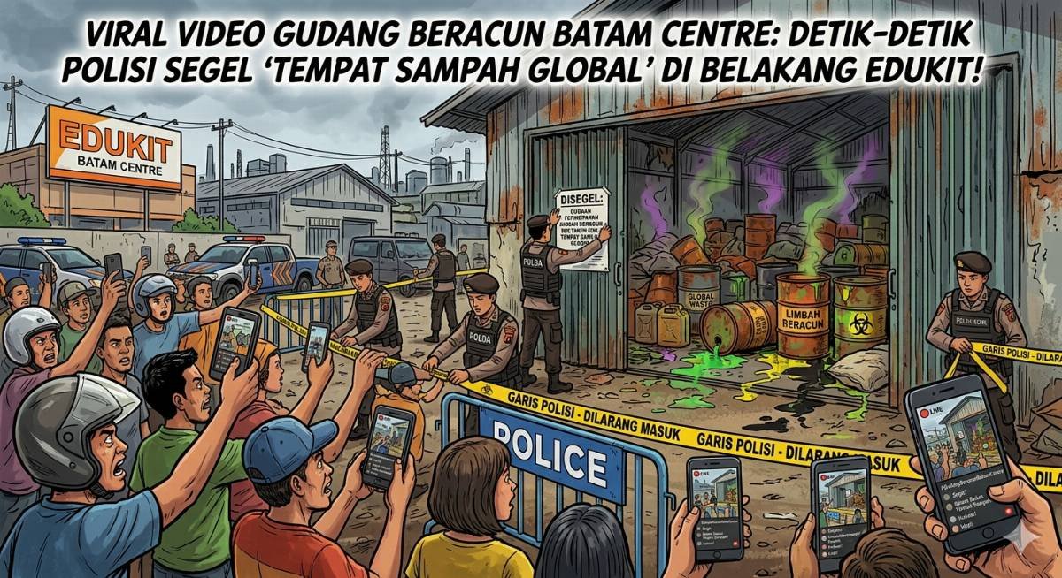Evidence: VIRAL VIDEO GUDANG BERACUN BATAM CENTRE: WARGA REKAM DETIK-DETIK POLISI SEGEL 'TEMPAT SAMPAH GLOBAL' DI BELAKANG EDUKIT!