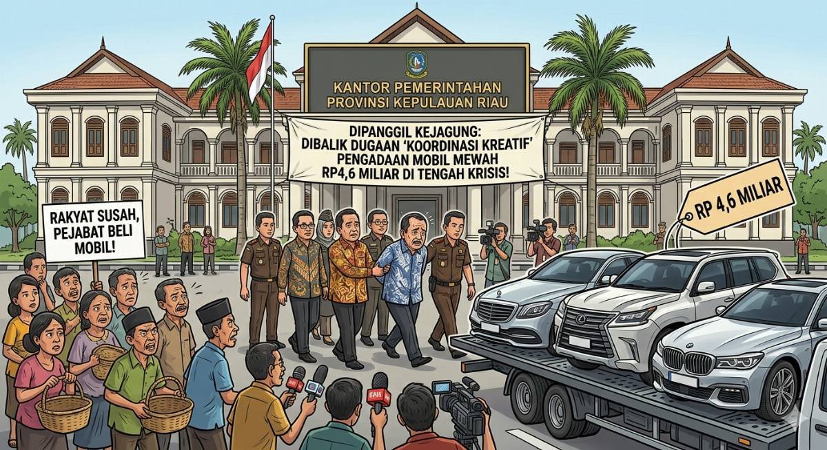 Evidence: SEKDA KEPRI DIPANGGIL KEJAGUNG: DIBALIK DUGAN "KOORDINASI KREATIF" PENGADAAN MOBIL MEWAH RP4,6 MILIAR DI TENGAH KRISIS!