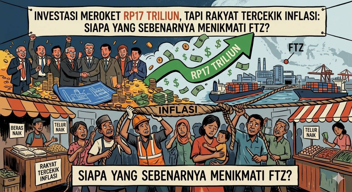 Evidence: INVESTASI MEROKET RP17 TRILIUN, TAPI RAKYAT TERCEKIK INFLASI: SIAPA YANG SEBENARNYA MENIKMATI FTZ?