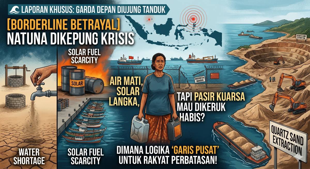 Evidence: NATUNA DIKEPUNG KRISIS: AIR MATI, SOLAR LANGKA, TAPI PASIR KUARSA MAU DIKERUK HABIS? DIMANA LOGIKA "GARIS PUSAT" UNTUK RAKYAT PERBATASAN!
